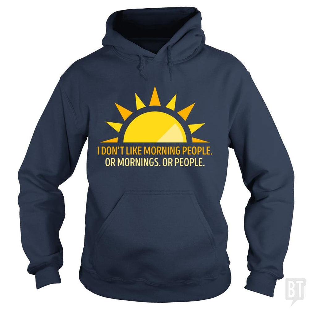 SunFrog-Busted Funky Hippo Hoodie / Navy Blue / S Morning People