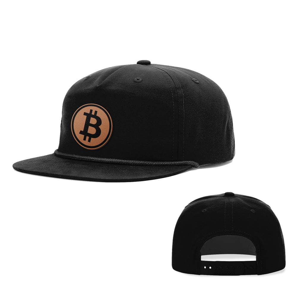Bitcoin Leather Patch Rope Hats