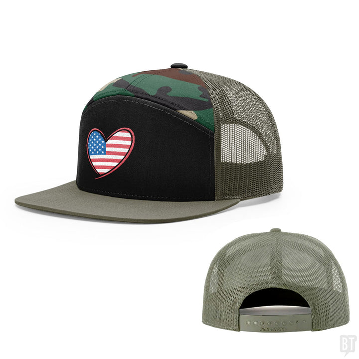 Heart US Flag Hats
