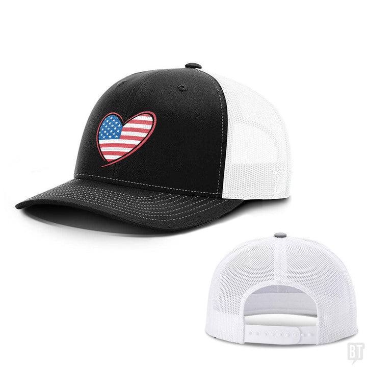 Heart US Flag Hats