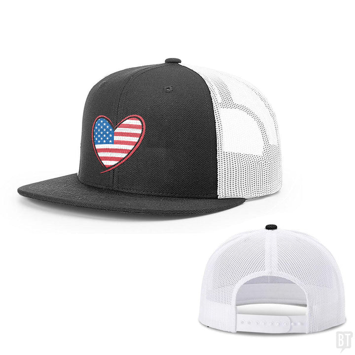 Heart US Flag Hats