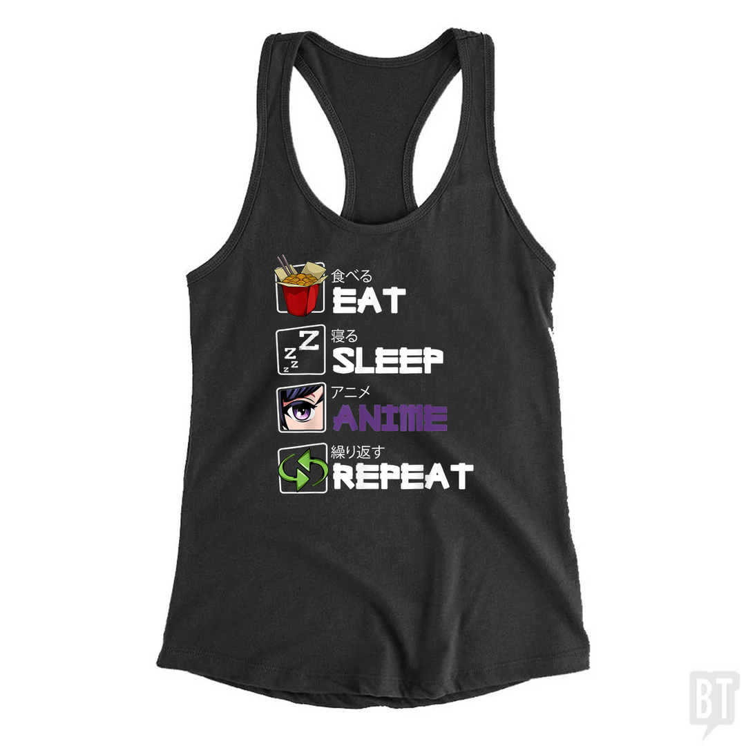Eat Sleep Anime Repeat Tank Top