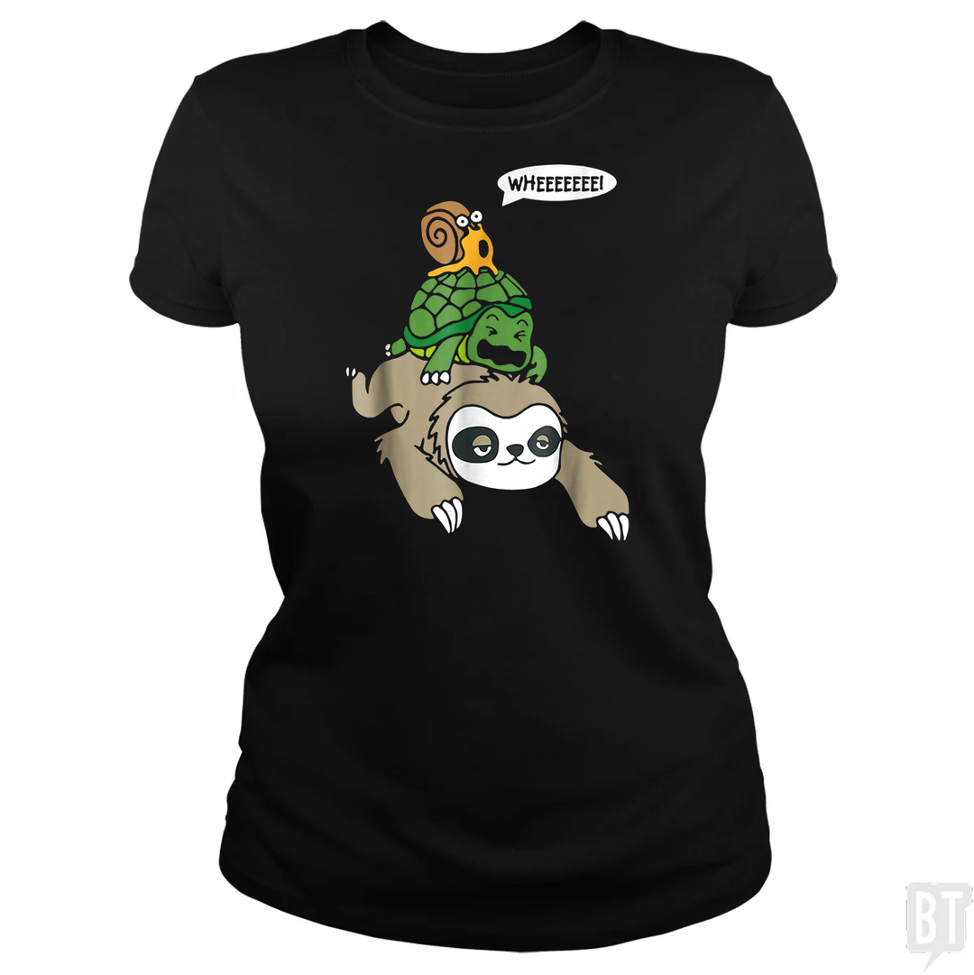 Funny Snail Ridding Turtle Ridding Sloth