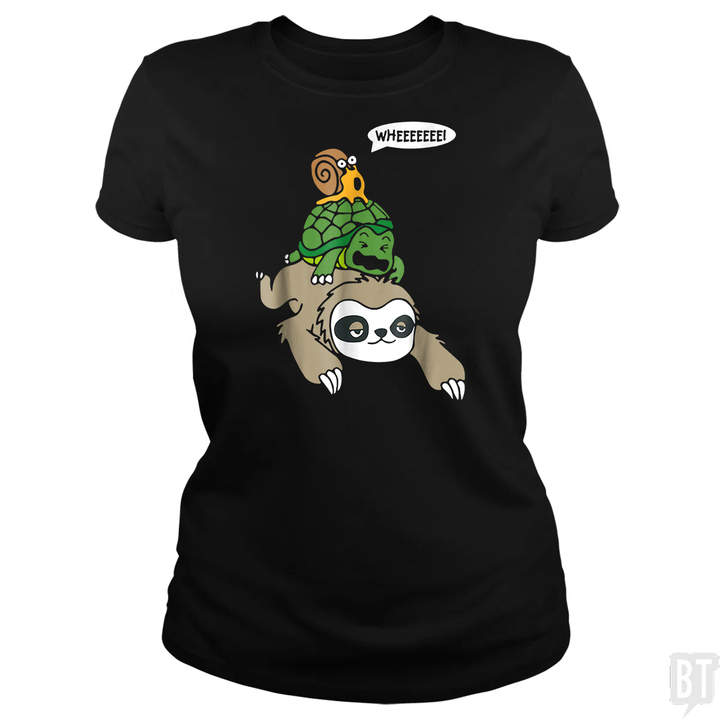 Funny Snail Ridding Turtle Ridding Sloth