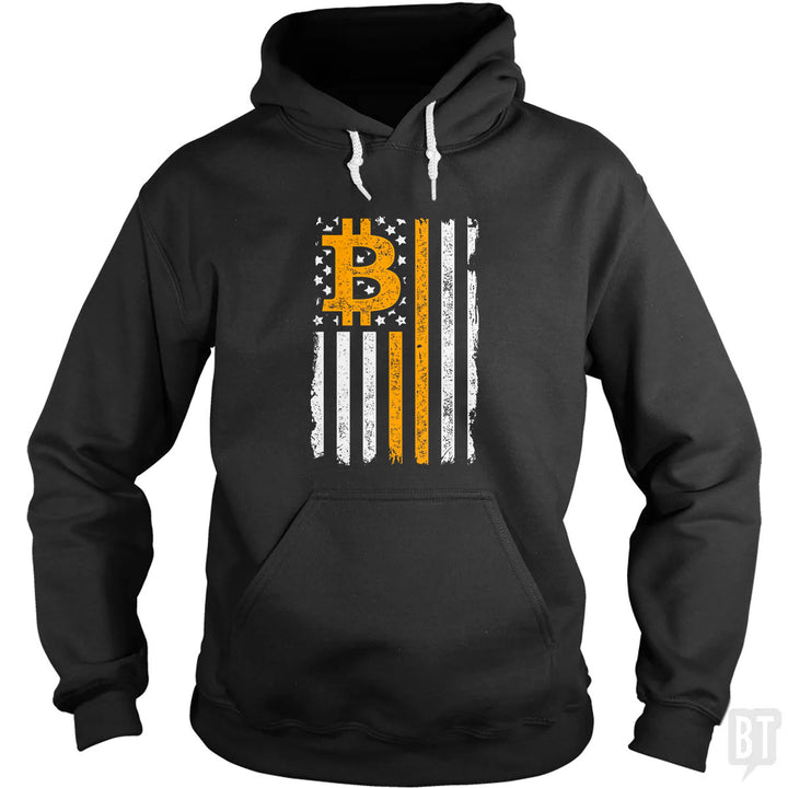 Bitcoin US Flag Hoodie