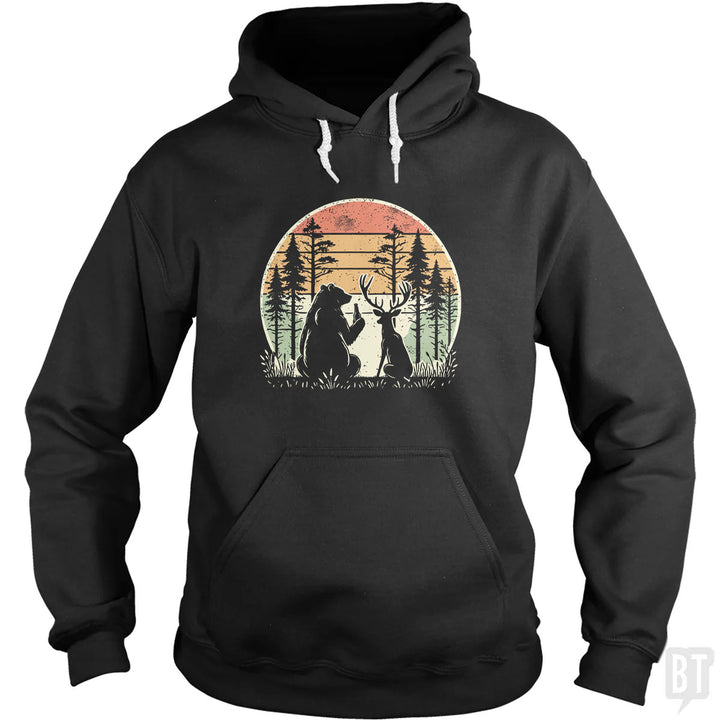 Bear And Deer Share A Beer Hoodie