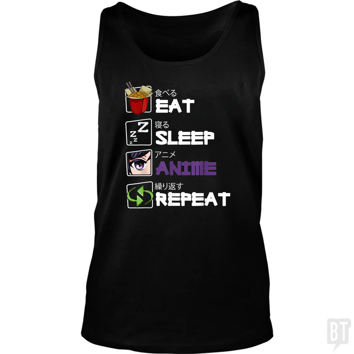 Eat Sleep Anime Repeat Tank Top
