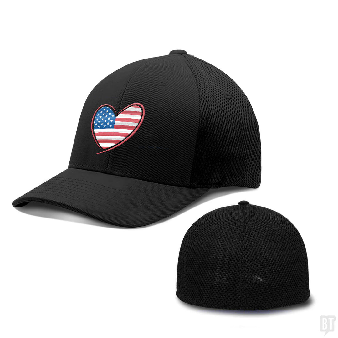 Heart US Flag Hats