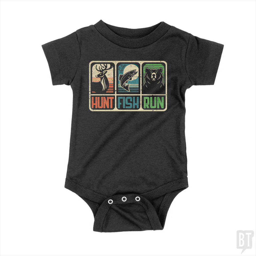 Hunt Fish Run Baby One-Piece