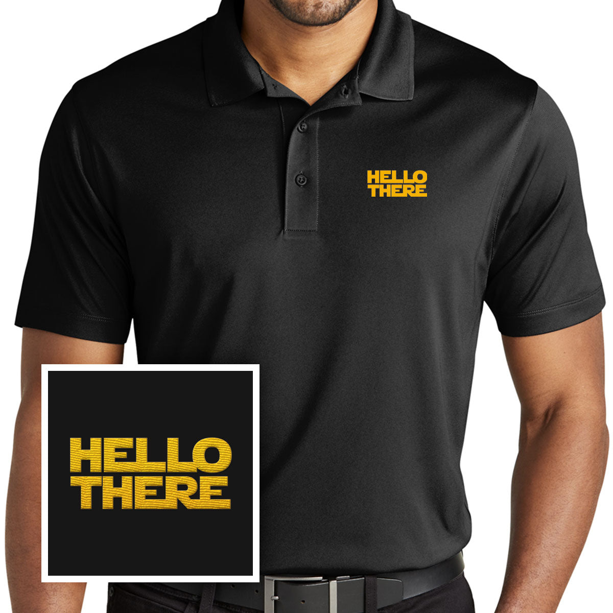 Hello There Performance Polo Shirt