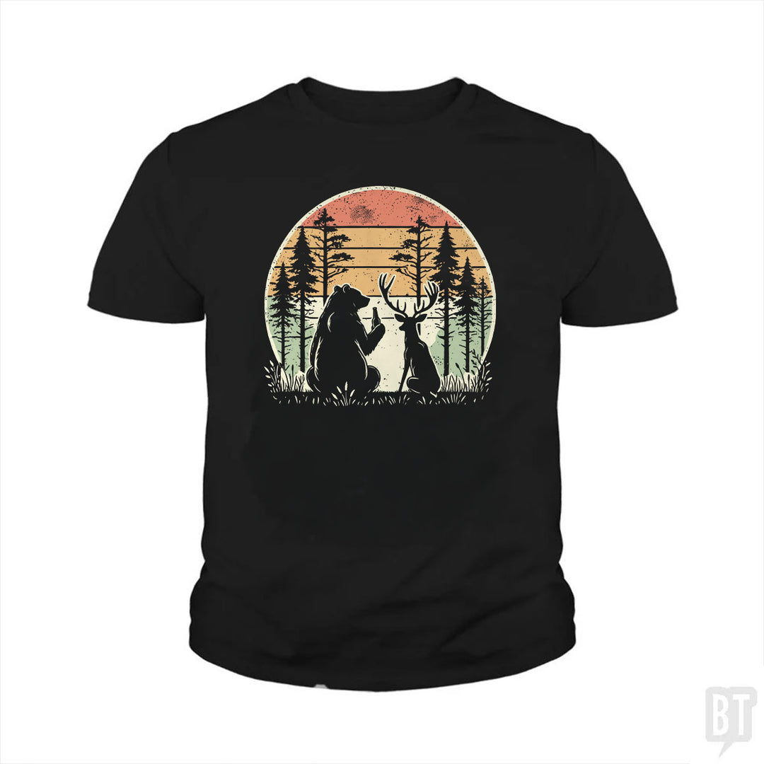 Bear And Deer Share A Beer Kids Shirt