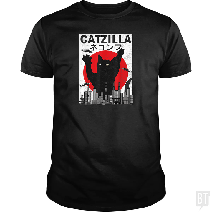 Vintage Catzilla Japanese Sunset