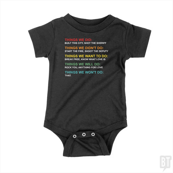 Things We Did Baby One-Piece