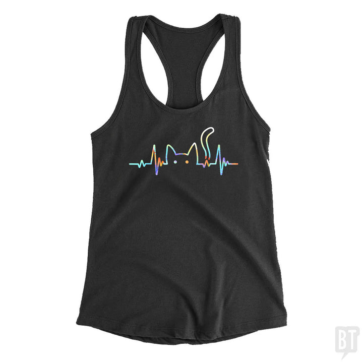 Heartbeat Cat Lover Tank Top