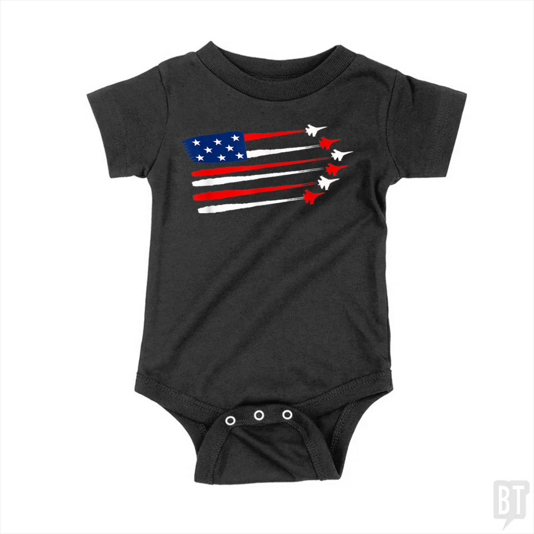 Fighter Jet American Baby One-Piece