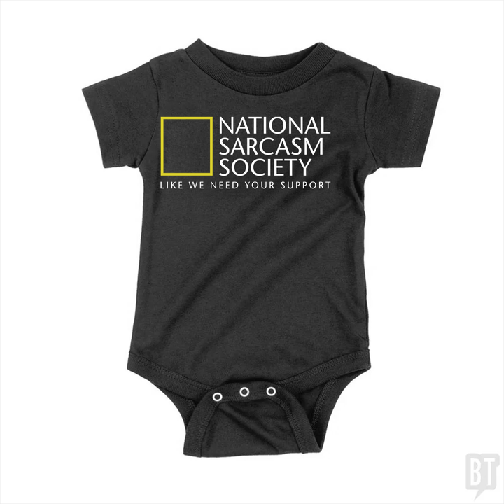 National Sarcasm Society Baby One-Piece