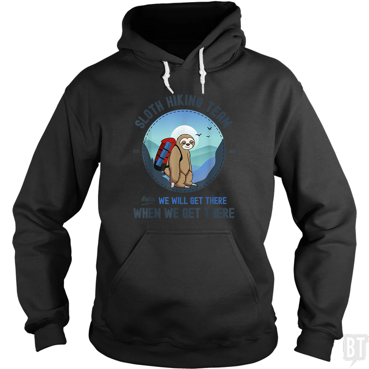 Funny Sloth Hiking Team Hoodie