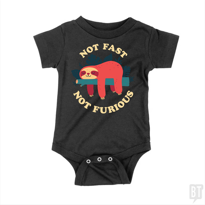 Funny Sloth Not Fast Not Furious Baby One-Piece