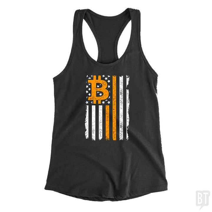 Bitcoin US Flag Tank Top
