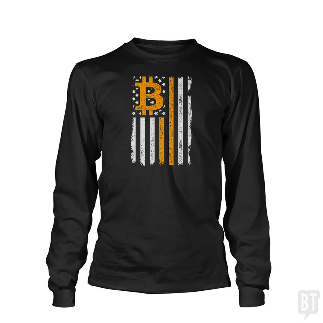 Bitcoin US Flag Long Sleeve