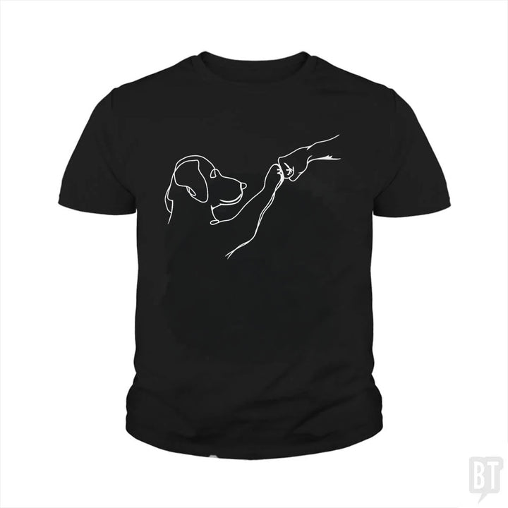 Dog and Human Fist Bump Kids Shirt