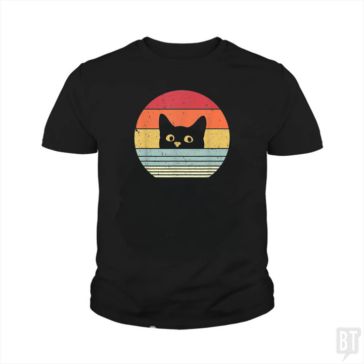 Cat Retro Style Kids Shirt