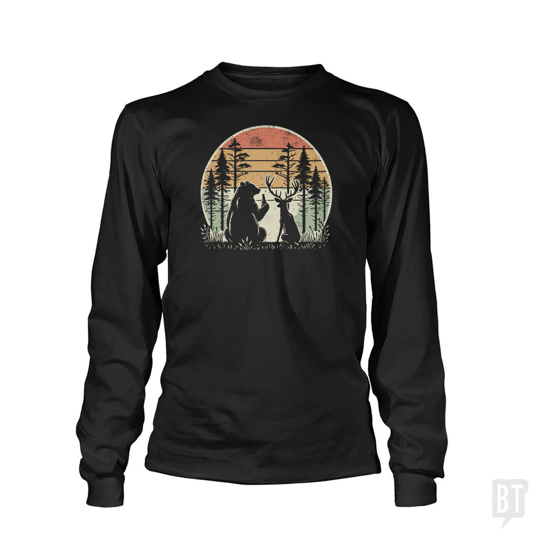 Bear And Deer Share A Beer Long Sleeve