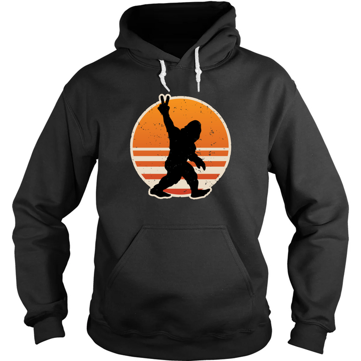 Retro Bigfoot Peace Hoodie