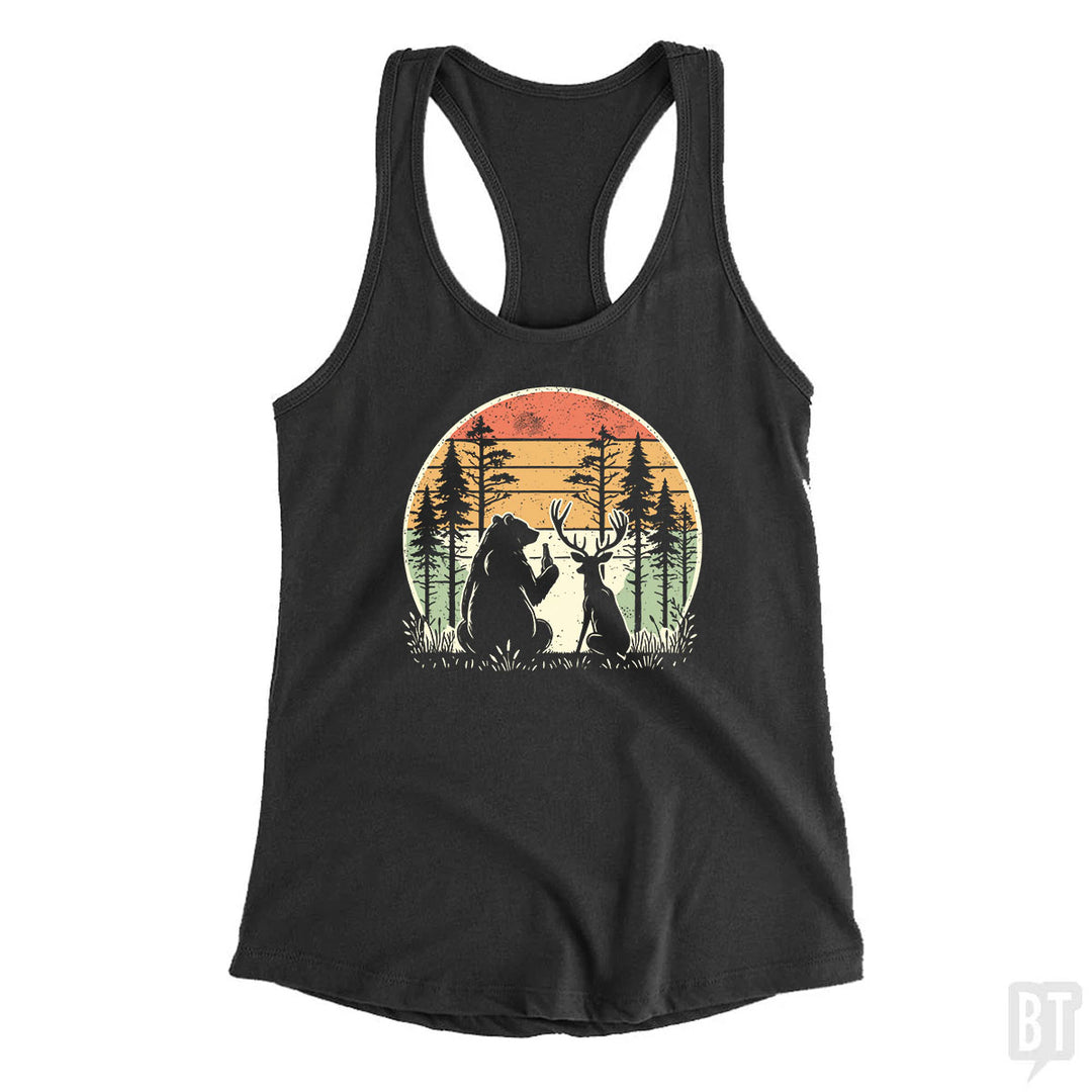 Bear And Deer Share A Beer Tank Top