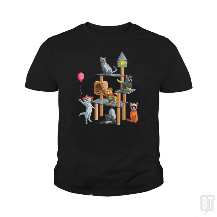 Cat Horror Movies Kids Shirt