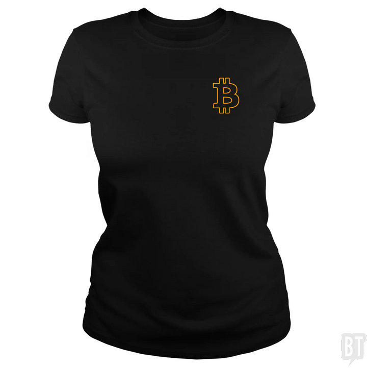 Bitcoin Logo Outline Left Chest