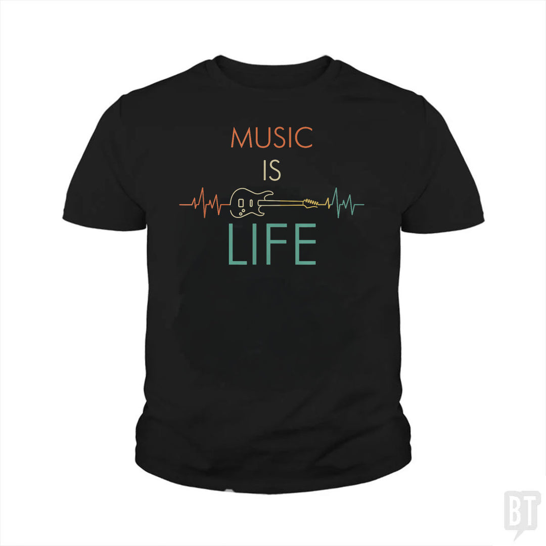 Music Is Life Kids Shirt
