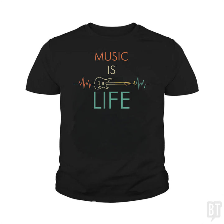 Music Is Life Kids Shirt
