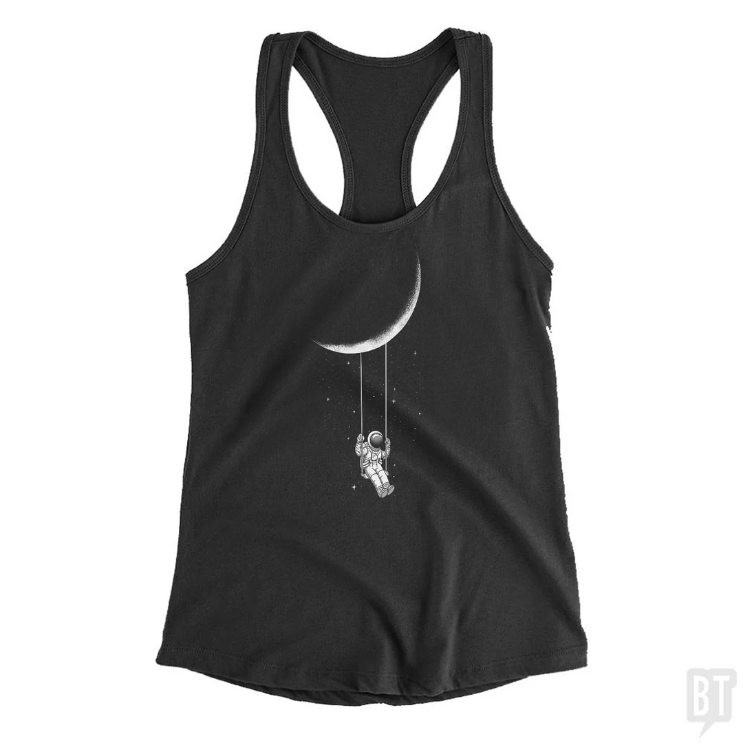 Astronaut on Moon Swing Tank Top