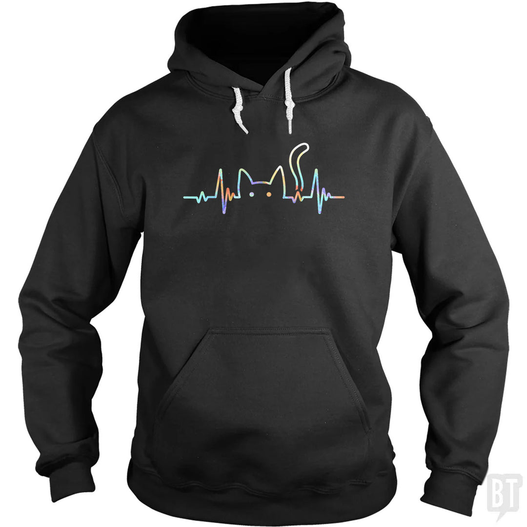 Heartbeat Cat Lover Hoodie