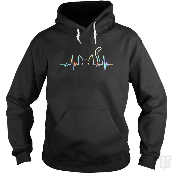 Heartbeat Cat Lover Hoodie