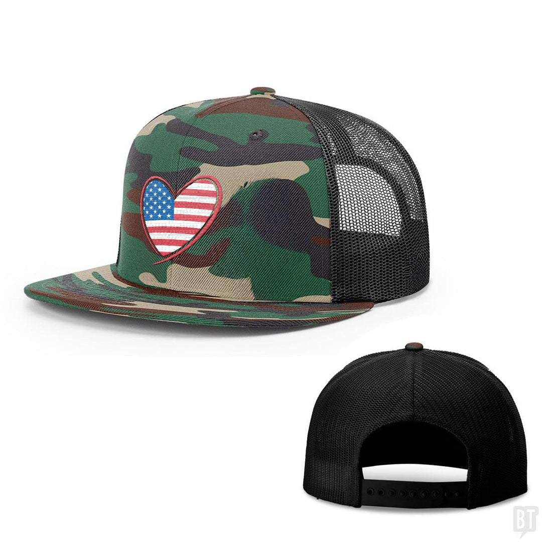 Heart US Flag Hats