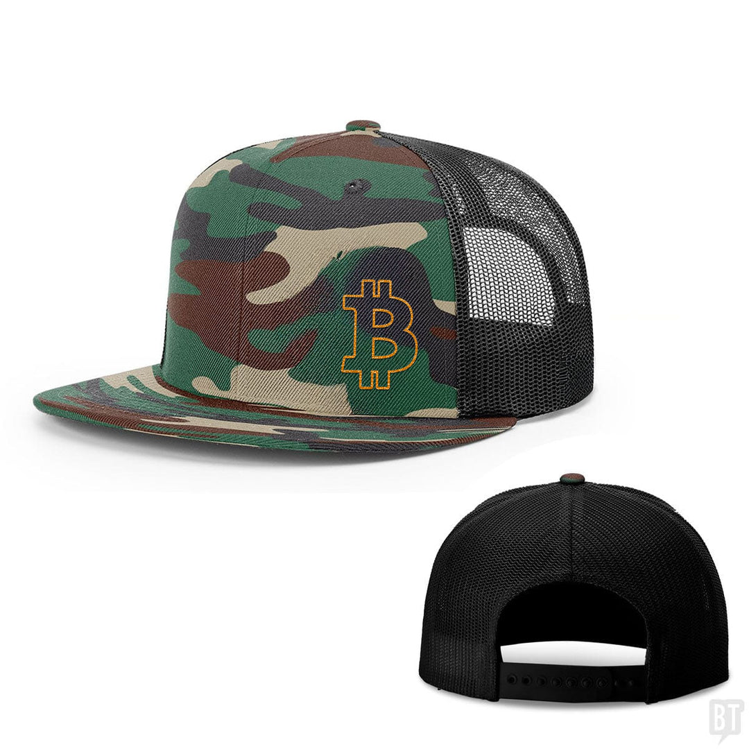 Bitcoin Outline Lower Left Hats