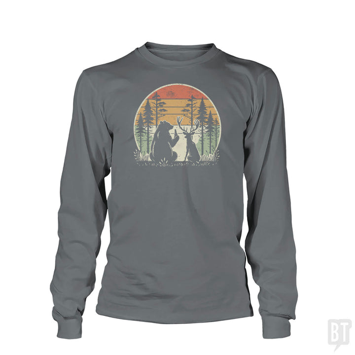 Bear And Deer Share A Beer Long Sleeve