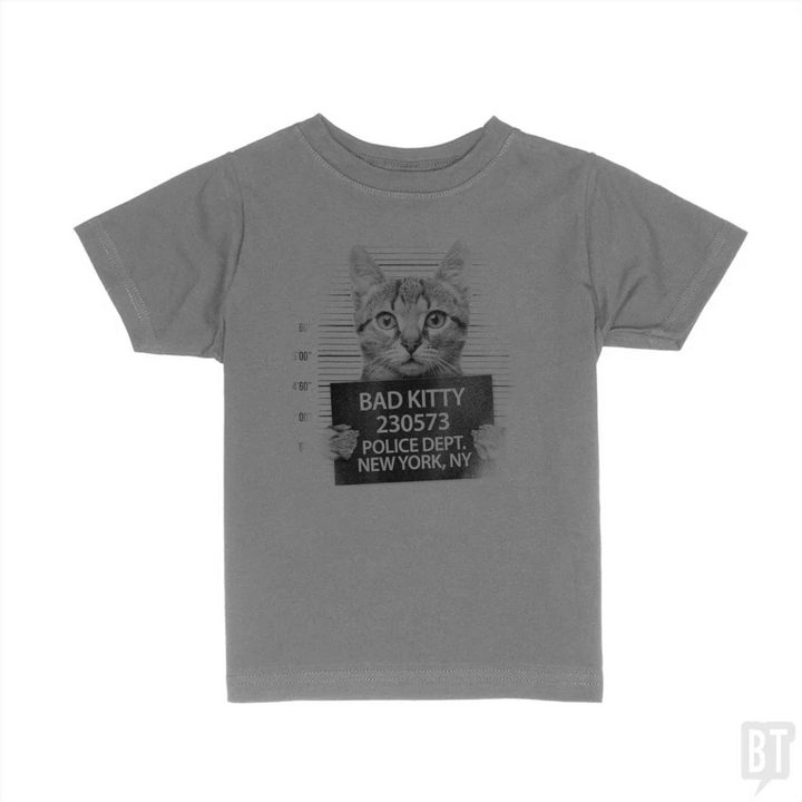 Funny Cute Bad Kitty Cat Kids Shirt