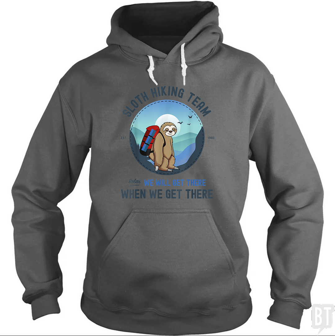 Funny Sloth Hiking Team Hoodie