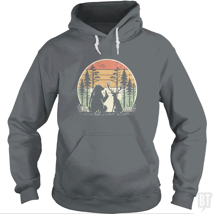 Bear And Deer Share A Beer Hoodie