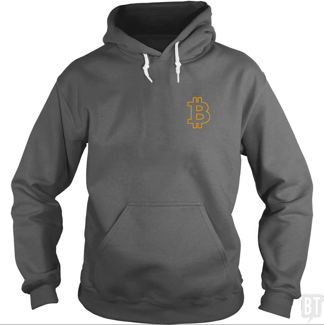 Bitcoin Logo Outline Left Chest Hoodie