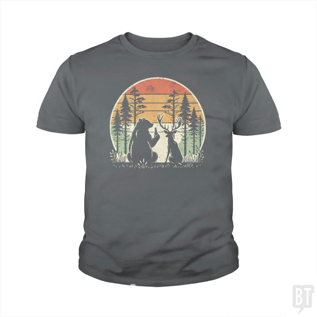Bear And Deer Share A Beer Kids Shirt
