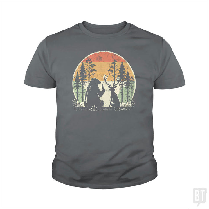 Bear And Deer Share A Beer Kids Shirt