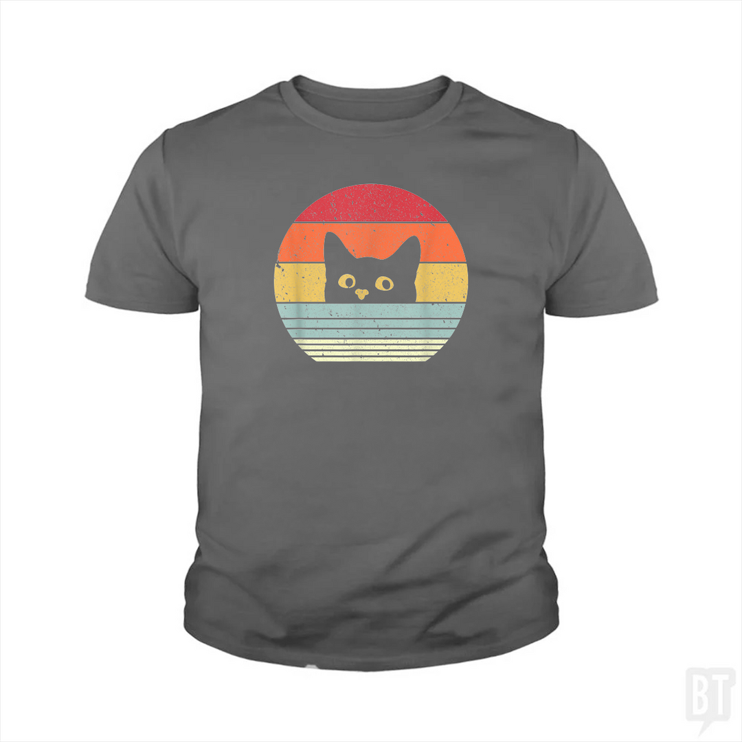 Cat Retro Style Kids Shirt