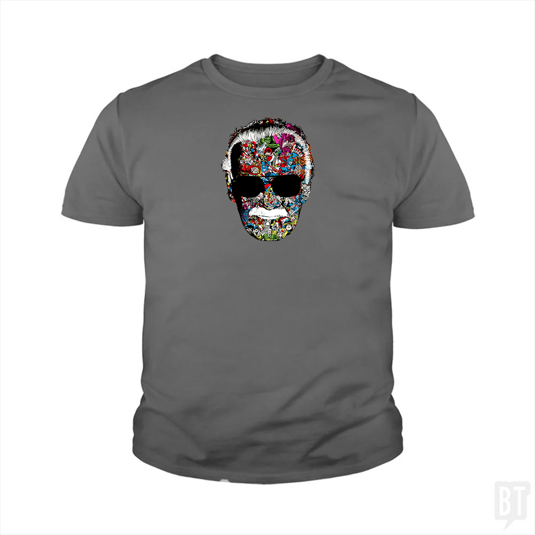 Stan Lee Man of Many Faces Kids Shirt