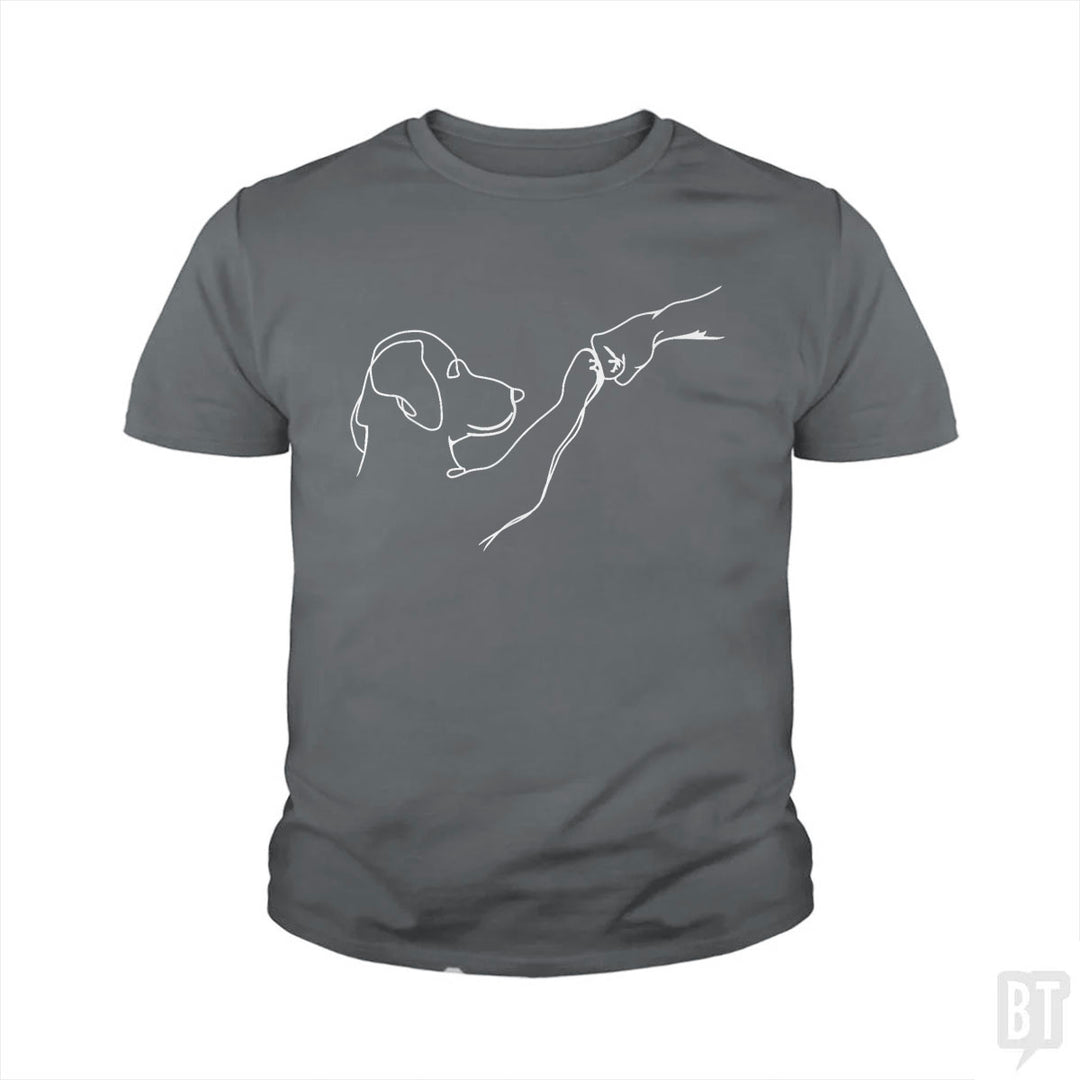 Dog and Human Fist Bump Kids Shirt