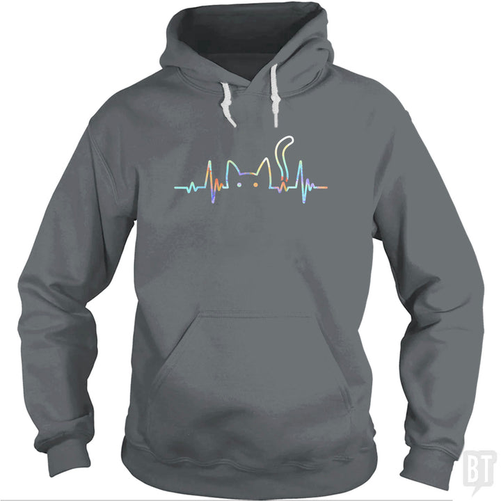 Heartbeat Cat Lover Hoodie
