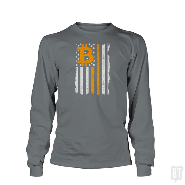 Bitcoin US Flag Long Sleeve